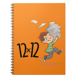 12 x 12 Spiral Notebook Paper Kid Orange