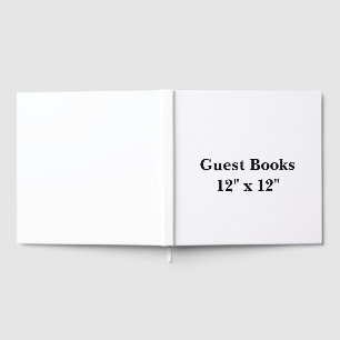 12" x 12" White 70# Uncoated Text Guest Book