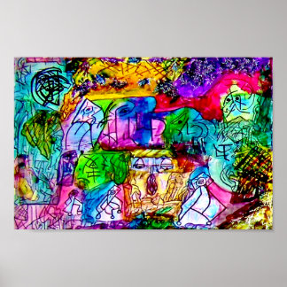 12" x 8" COLORFUL ABSTRACT ART-1 MATTE ART POSTER