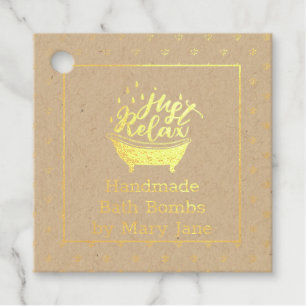 12 x DIY Handmade Bath Bomb Tags REAL FOIL Glamour