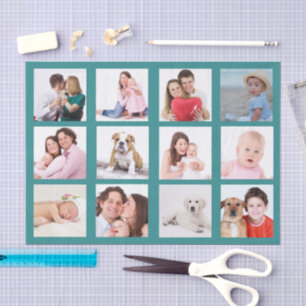 12 x Photo Grid Customise Background Colour Tissue Paper
