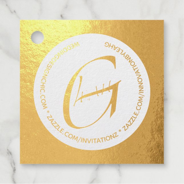 12 x REAL Gold FOIL Business Cards - DIY IDEA Favour Tags (Front)