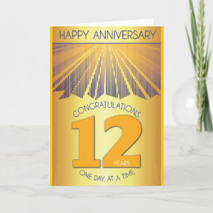 12 Year 12 Step Recovery Anniversary Customized Card