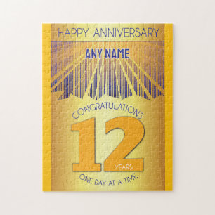 12 Year   AA 12 Step Anniversary Personalized Jigsaw Puzzle