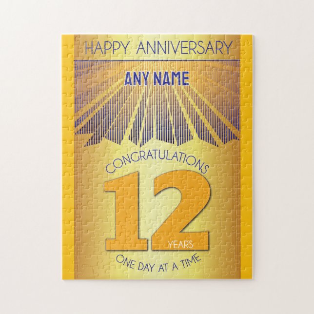 12 Year | AA 12 Step Anniversary Personalized Jigsaw Puzzle (Vertical)