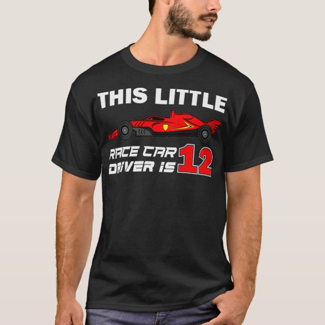 12 Year Old 12th Birthday Gift Boys Cool Kid Race  T-Shirt (Front)