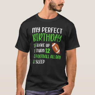 12 Year Old American Football Birthday Party 12th  T-Shirt