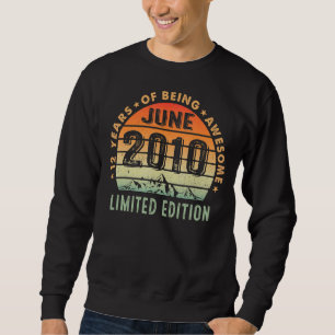 12 Year Old Awesome Since June 2010 12th Birthday Sweatshirt