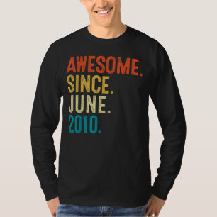 12 Year Old Awesome Since June 2010 12th Birthday T-Shirt