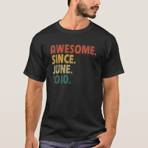 12 Year Old Awesome Since June 2010 12th Birthday T-Shirt