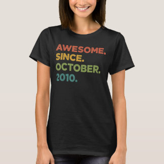 12 Year Old Awesome Since October 2010 12th Birth T-Shirt