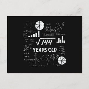 12 Year Old Bday Geeky Math 12th birthday Gift Postcard