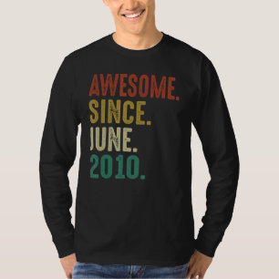 12 Year Old Birthday Awesome Since June 2010 T-Shirt