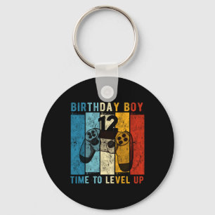 12 Year Old Birthday Boy 12 Time To Level Up 12th Keychain