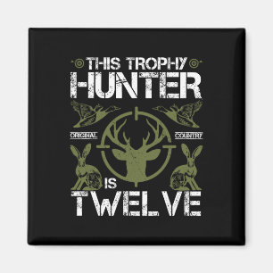 12 Year Old Birthday Hunting Duck Deer Hunter 12th Magnet