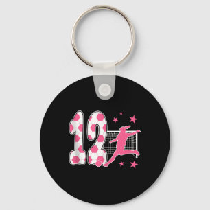 12 Year Old Birthday Soccer Lover 12th Soccer Them Keychain