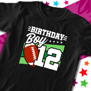 12 Year Old Football Party Theme 12th Birthday Boy T-Shirt