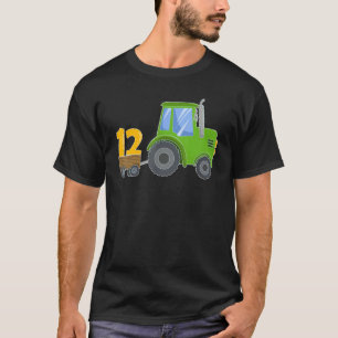 12 Year Old Green Farm Tractor Birthday Party Farm T-Shirt