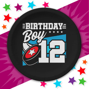 12 Year Old Hockey Party Theme 12th Birthday Boy Paper Plate