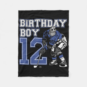 12 Year Old Ice Hockey Themed Birthday Party 12th  Fleece Blanket