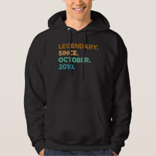 12 Year Old Legend Since October 2010 12th Birthd Hoodie