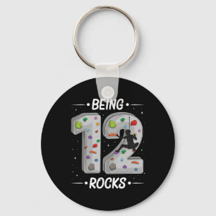 12 Year Old Rock Climbing 12th Birthday Adventures Keychain