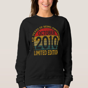 12 Year Old Vintage 2010 12th Birthday 3 Sweatshirt
