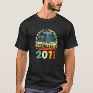 12 Year Old Vintage January 2011 12th Birthday Re T-Shirt