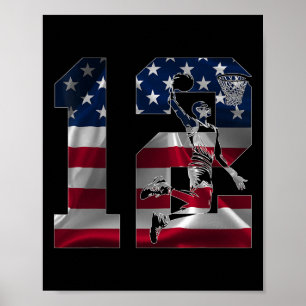 12 Years Number 12 Sketll 12th Birthday Poster
