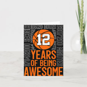 12 Years Of Being Awesome Basketball 12th Birthday Card