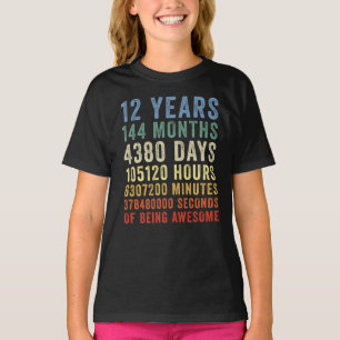 12 Years Of Being Awesome Cool Birthday T-Shirt