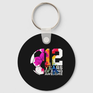 12 Years Of Being Awesome Footll 12th Birthday  Keychain