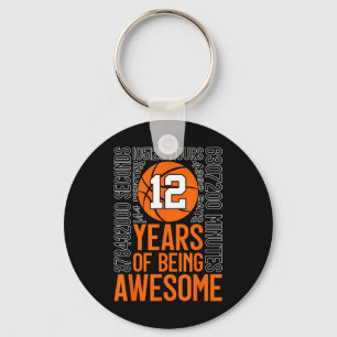 12 Years Of Being Awesome Sketll 12th Birthday  Keychain