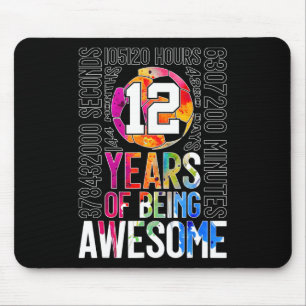 12 Years Of Being Awesome Soccer 12th Birthday _1  Mouse Pad