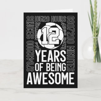 12 Years Of Being Awesome Soccer 12th Birthday _2  Card