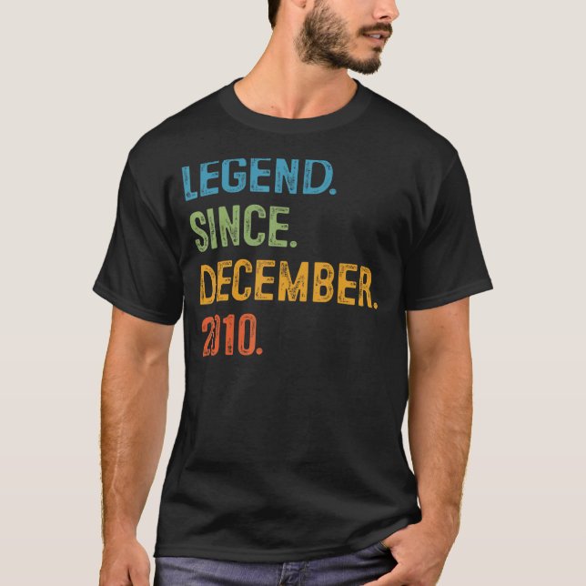 12 Years Old  12th Bday Boys Legend Since December T-Shirt (Front)