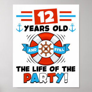 12 Years Old 12th Birthday Cruise Ship Party Kids  Poster