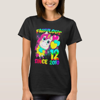 12 Years Old 12th Birthday Unicorn Girl Fabulous S T-Shirt