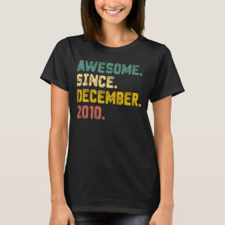 12 Years Old Awesome Since December 2010 12th Bir T-Shirt