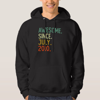 12 Years Old Awesome Since July 2010 12th Birthday Hoodie