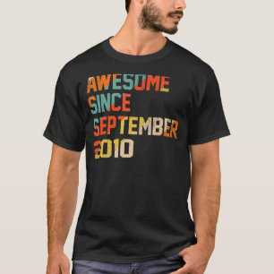 12 Years Old Awesome Since September 2010 12th 15 T-Shirt