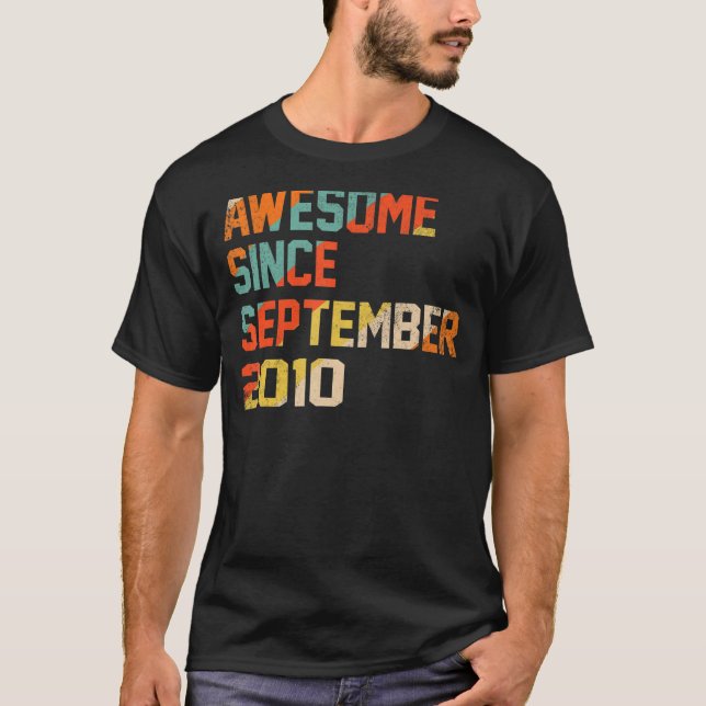 12 Years Old  Awesome Since September 2010 12th 15 T-Shirt (Front)