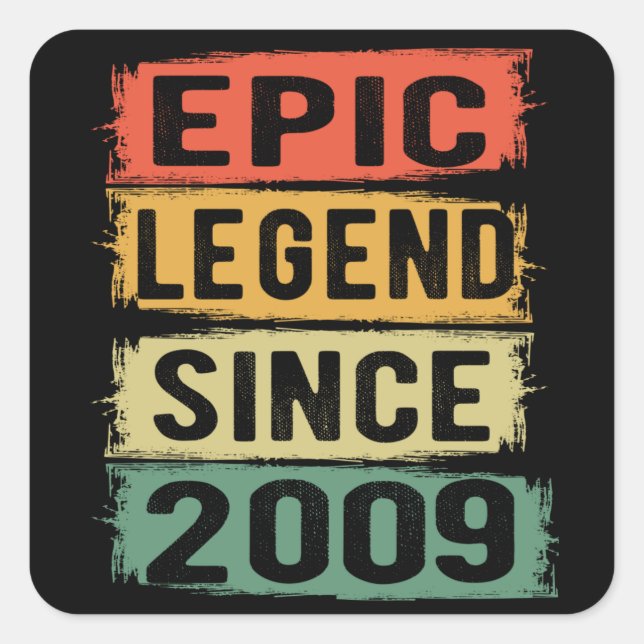 12 Years Old Bday 2009 Epic Legend 12th Birthday Square Sticker (Front)