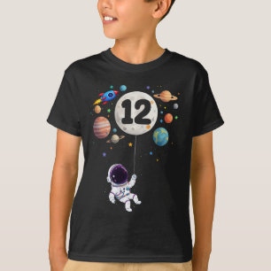 12 Years Old Birthday Astronaut 12th Birthday  T-Shirt
