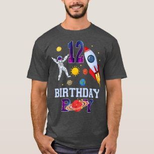 12 Years Old Birthday Astronaut Boy 12th Birthday  T-Shirt