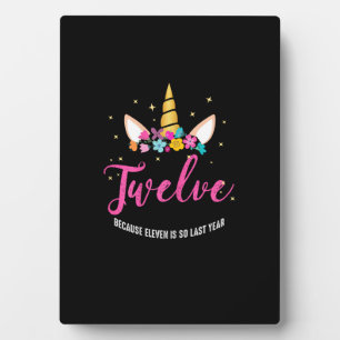 12 Years Old Birthday Girl Gifts Unicorn 12th Birt Plaque