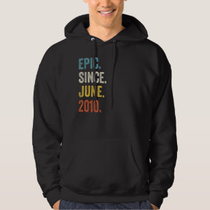 12 Years Old Epic Since June 2010 12th Birthday Hoodie