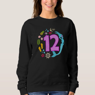 12 Years Old Girl Second 12th Birthday Mermaid Two Sweatshirt
