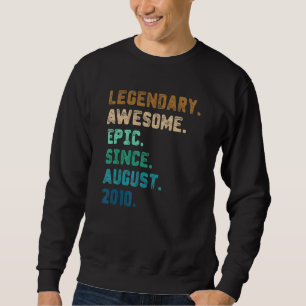12 Years Old Legend Since August 2010 12th Birthd Sweatshirt