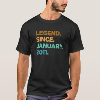 12 Years Old Legend Since January 2011 12th Birthd T-Shirt